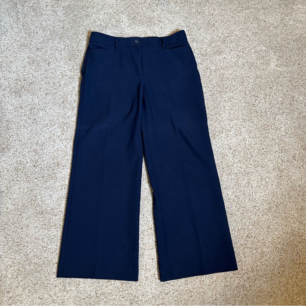 LOFT Navy Wide Leg Trousers